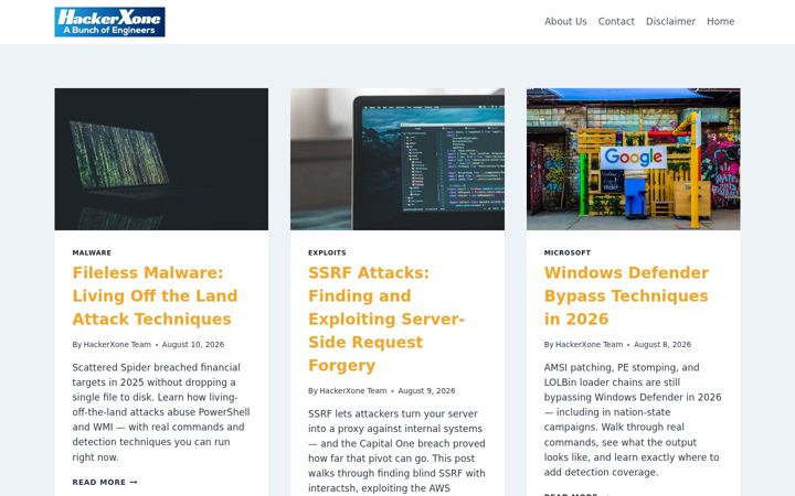 Screenshot of hackerxone.com