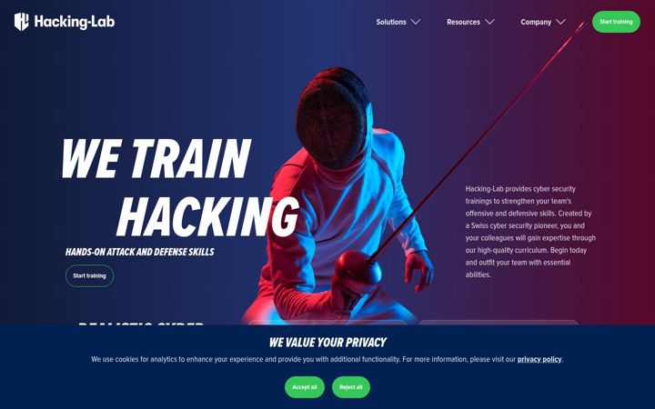 Screenshot of hacking-lab.com