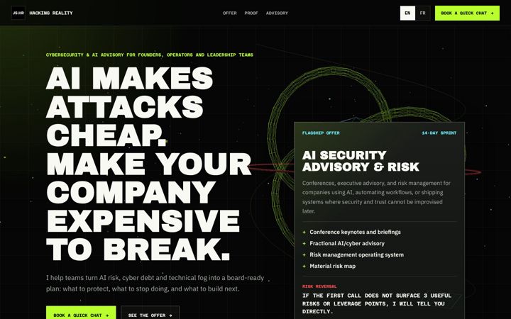 Screenshot of hacking-reality.fr