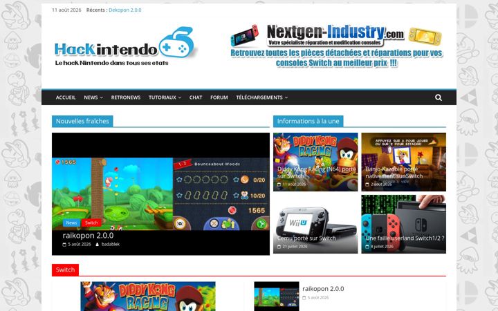 Screenshot of hackintendo.com
