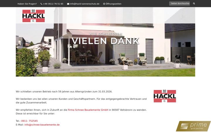 Screenshot of hackl-sonnenschutz.de