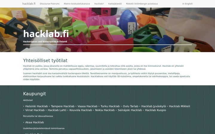 Screenshot of hacklab.fi