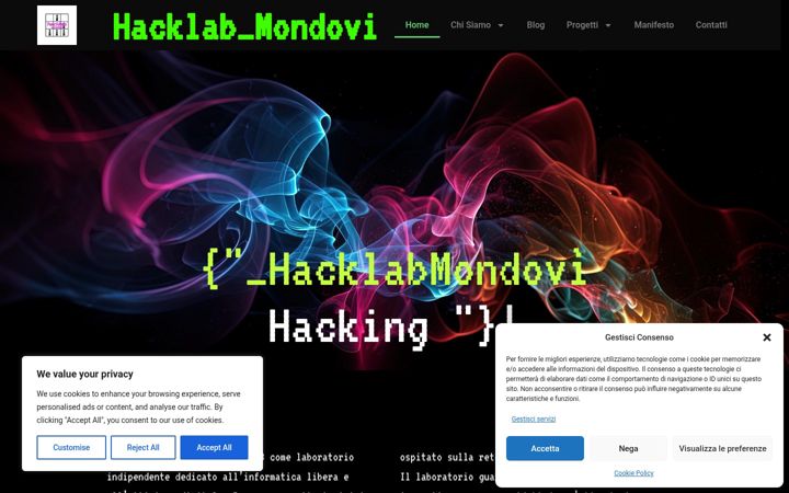 Screenshot of hacklabmondovi.it