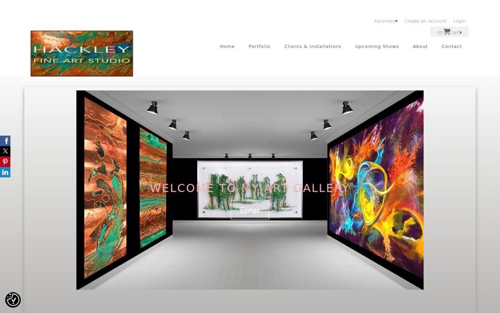 Screenshot of hackleyfineart.com