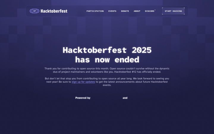 Screenshot of hacktoberfest.com