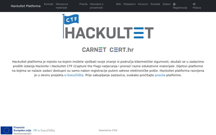 Snímek obrazovky hackultet.hr
