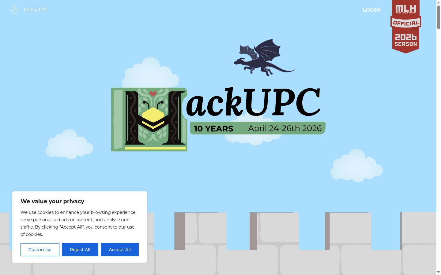 Screenshot del banner di consenso mostrato prima di qualsiasi interazione