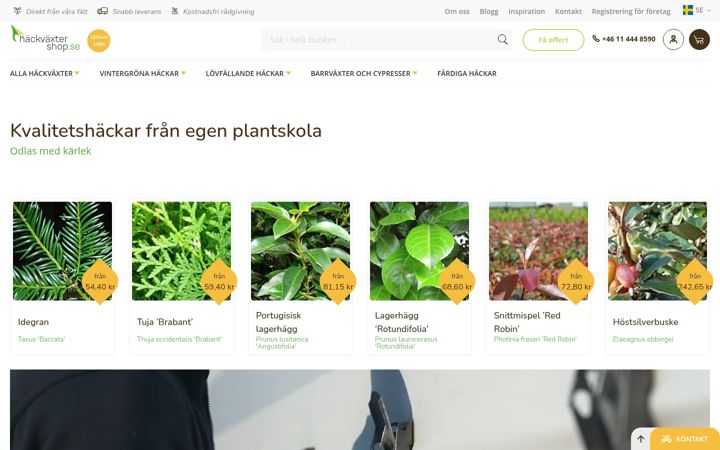 Screenshot of hackvaxter-shop.se