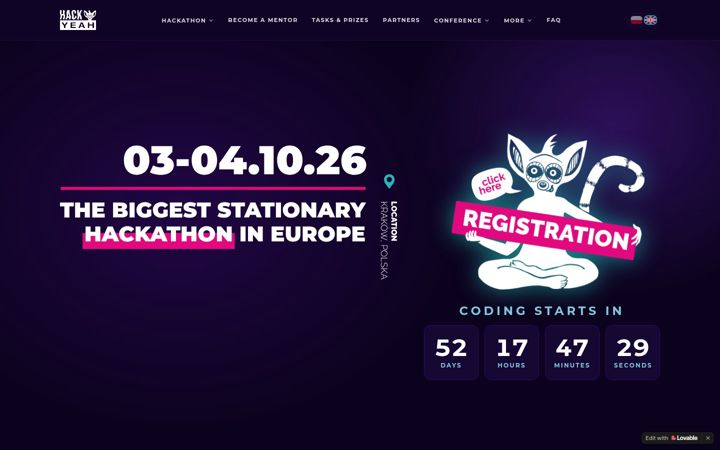 Screenshot of hackyeah.pl