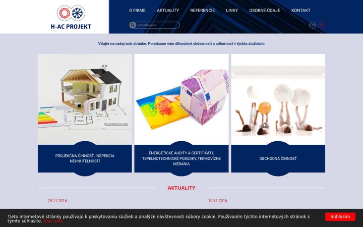 Screenshot of hacprojekt.sk