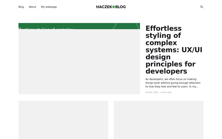 Screenshot of haczek.blog