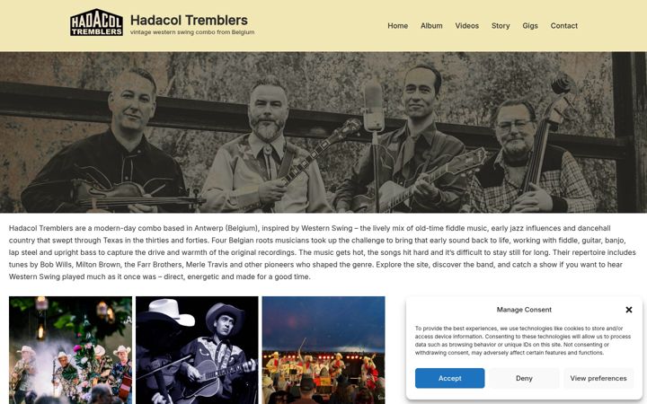 Screenshot of hadacoltremblers.com