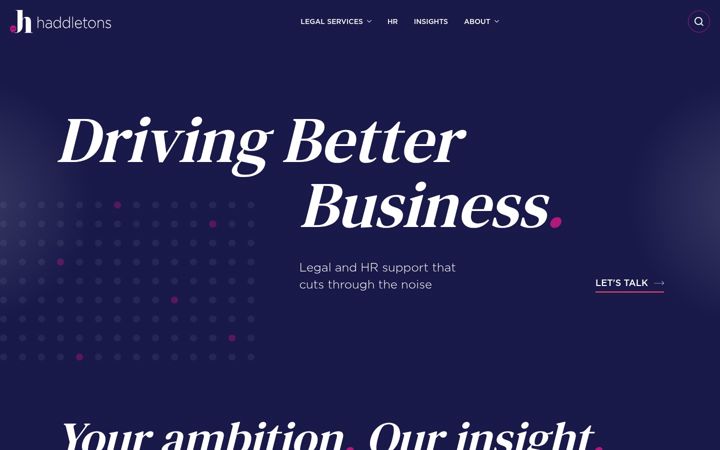 Screenshot of haddletons.com