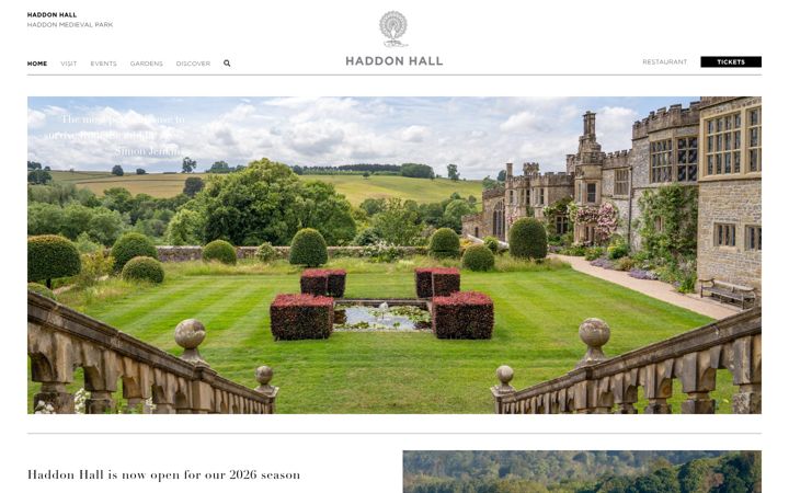 Screenshot of haddonhall.co.uk