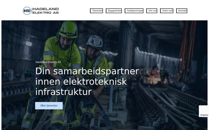 Screenshot of hadelandelektro.no