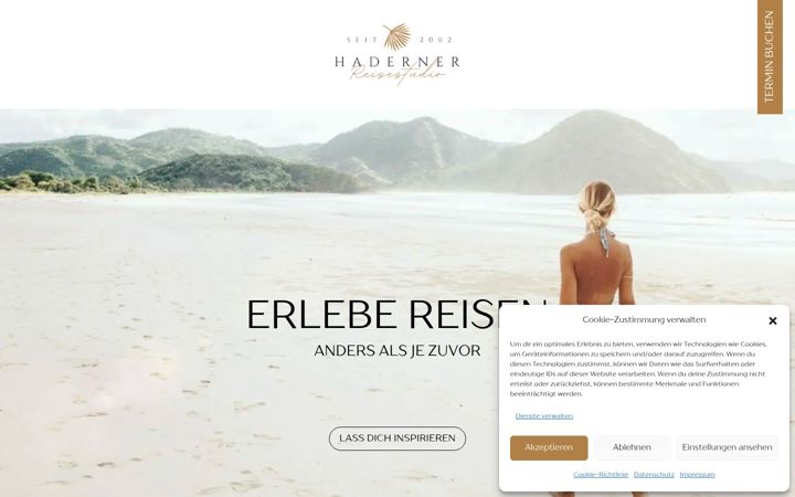 Screenshot of haderner-reisestudio.de