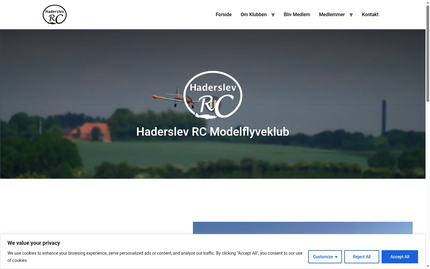 Sutikimo reklamjuostės, rodytos prieš bet kokią sąveiką, ekrano kopija