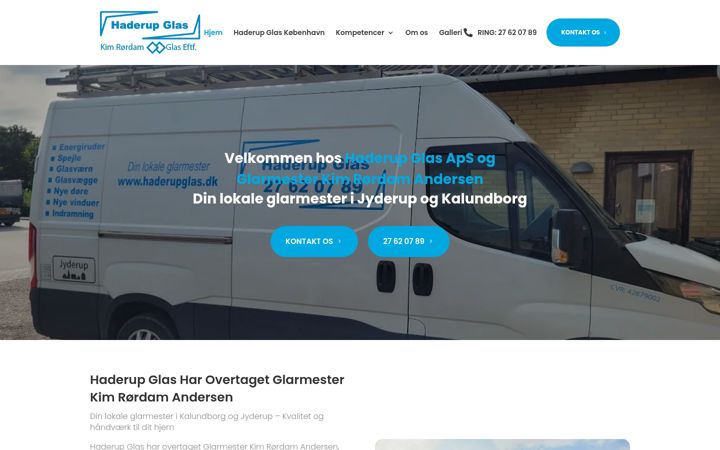 Screenshot of haderupglas.dk