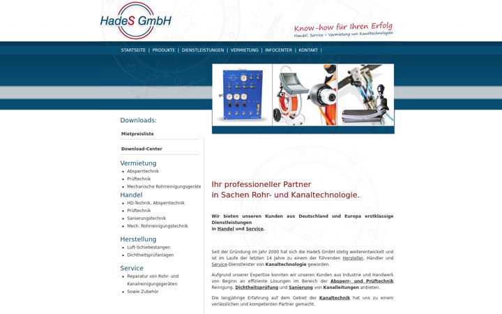 Screenshot of hades.de