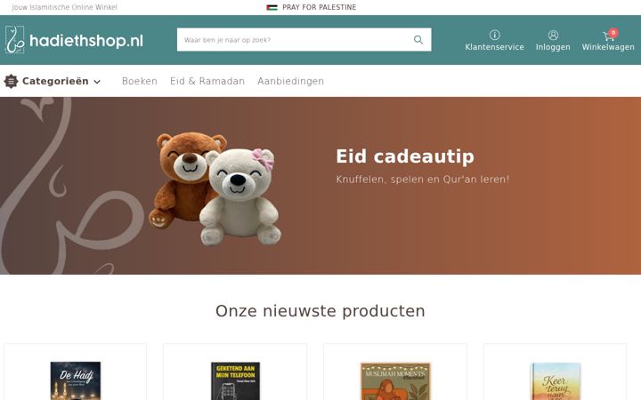Screenshot of hadiethshop.nl