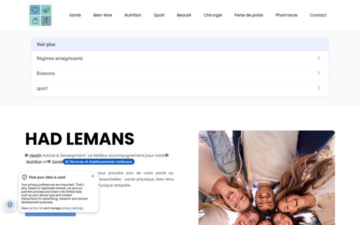 Screenshot of hadlemans.fr