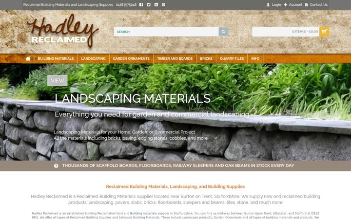 Screenshot of hadley-reclaimed.co.uk