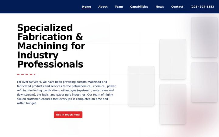 Screenshot of hadleyprecision.com