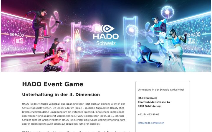 Screenshot of hado-schweiz.ch