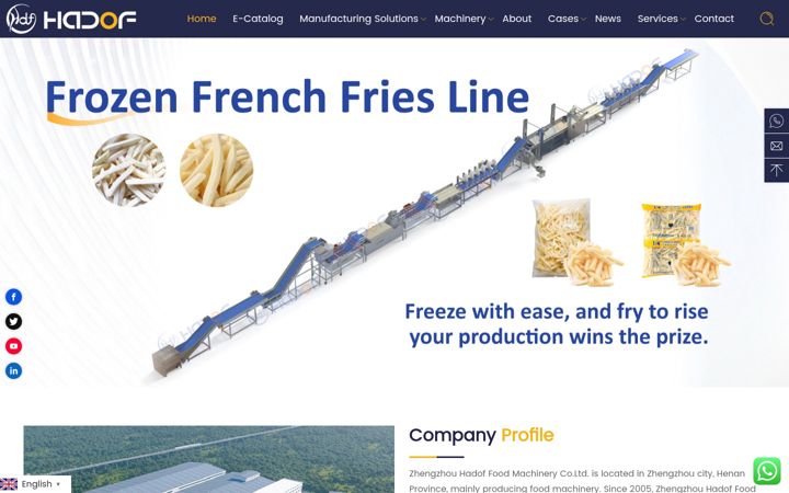 Screenshot of hadofmachinery.com