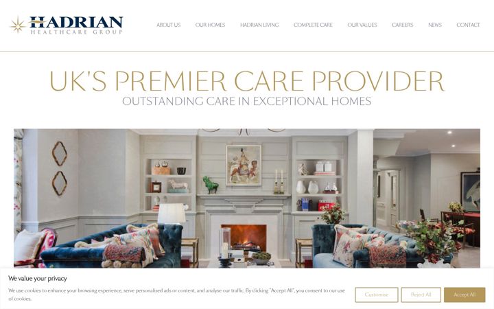 Screenshot of hadrianhealthcare.co.uk