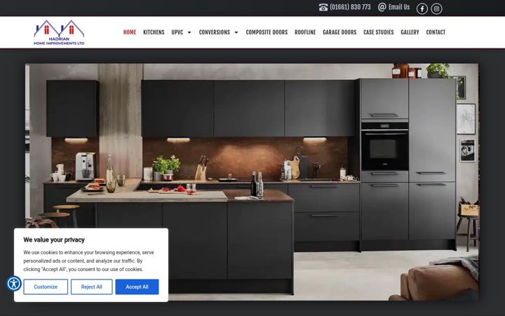 Screenshot of hadrianhomeimprovements.co.uk