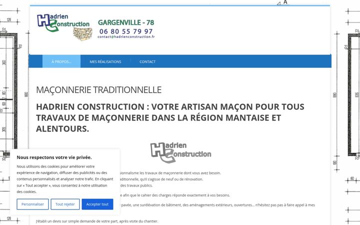 Screenshot of hadrienconstruction.fr