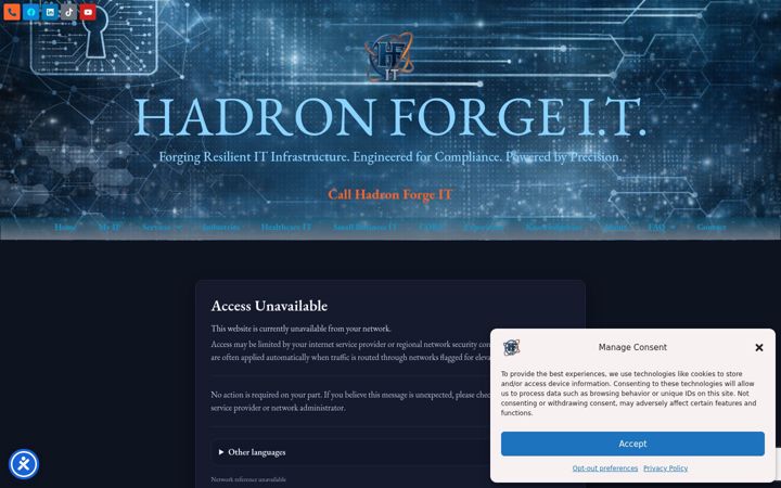 Screenshot of hadronforgeit.com