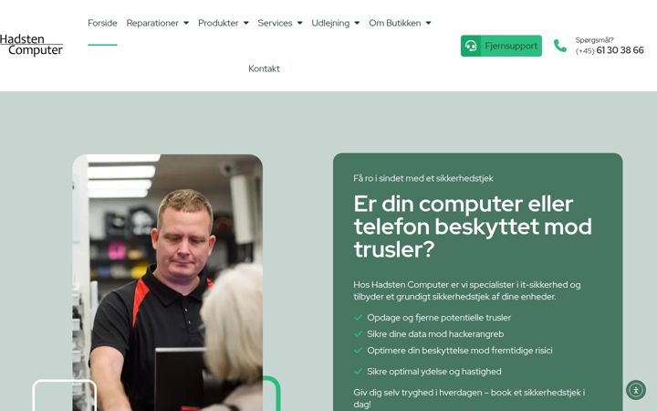 Screenshot of hadstencomputer.dk