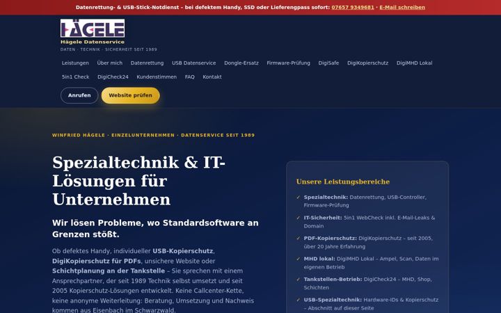 Screenshot of haegele-datenservice.de