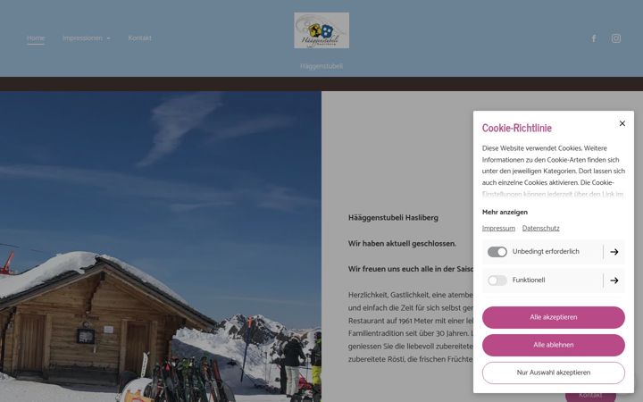 Screenshot of haeggen.ch