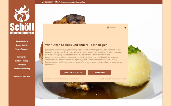 Screenshot of haehnchenbraterei-schoell.de