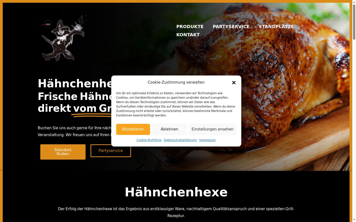 Screenshot des Einwilligungsbanners vor jeglicher Interaktion