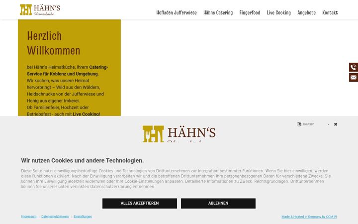 Screenshot of haehns-heimatkueche.de