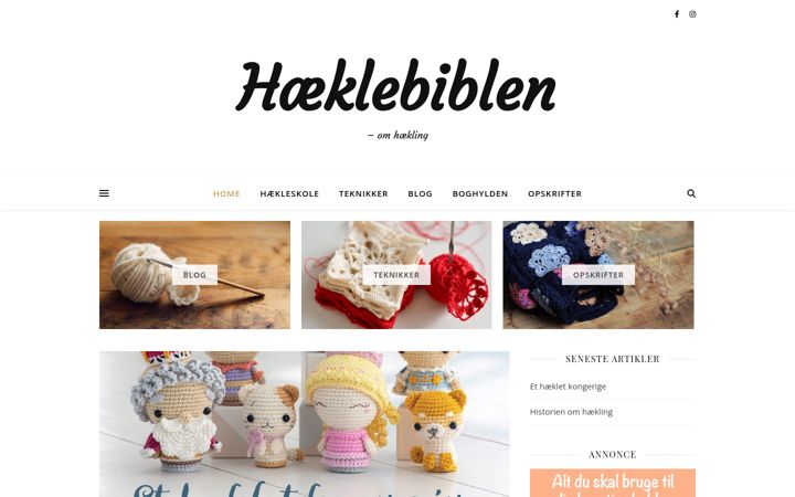 Screenshot of haeklebiblen.dk