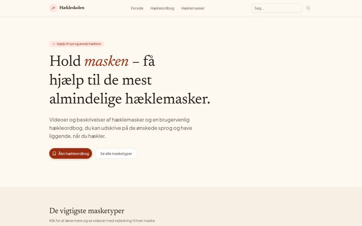 Screenshot of haekleskolen.dk