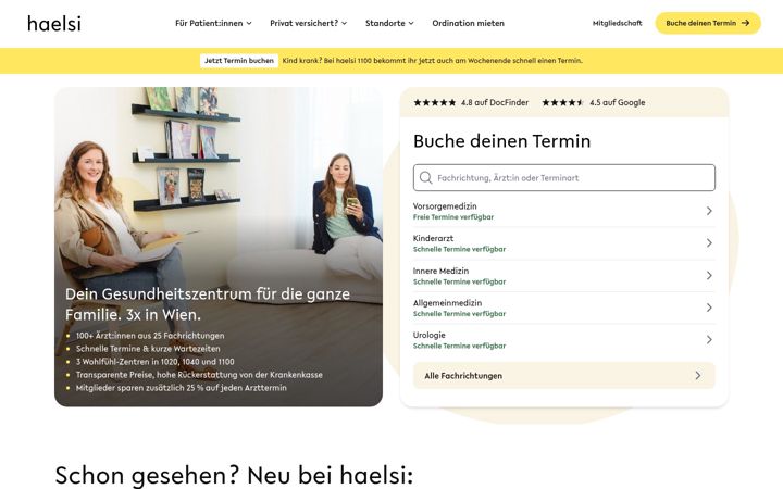 Screenshot of haelsi.at