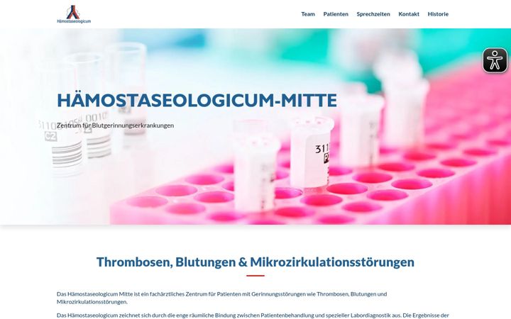 Screenshot of haemostaseologicum-mitte.com