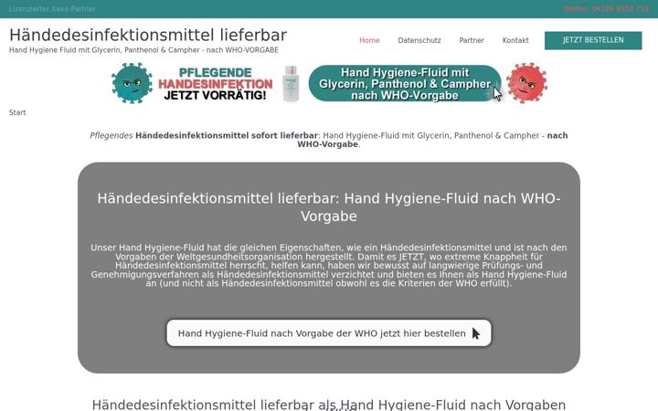 Screenshot of haendedesinfektionsmittel.eu