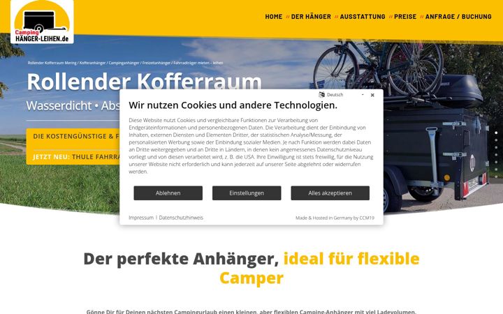 Screenshot of haenger-leihen.de
