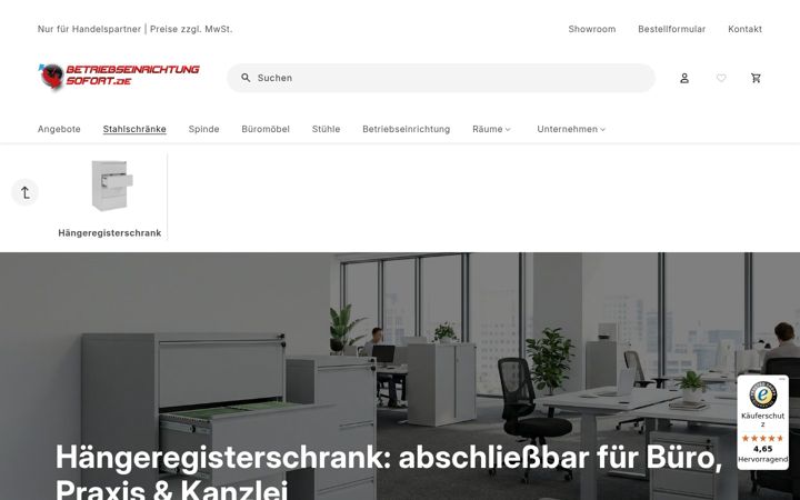 Screenshot of haengeregisterschrank24.de