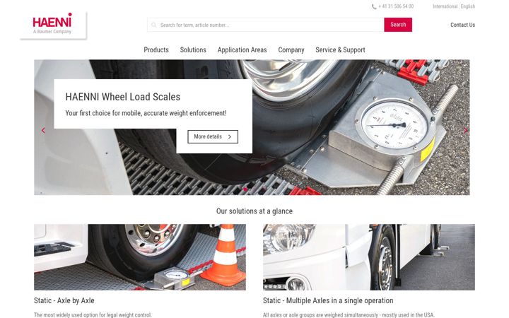Screenshot of haenni-scales.com