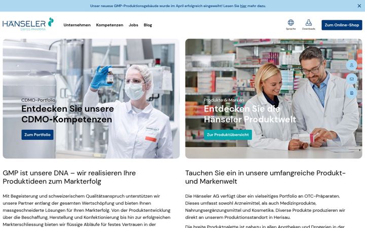 Screenshot of haenseler.ch