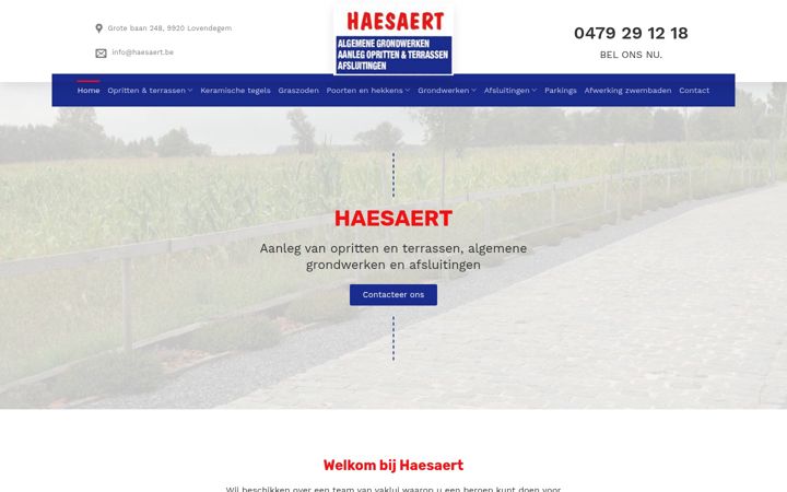 Screenshot of haesaert.be