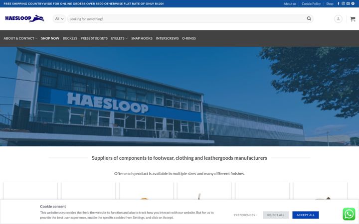 Screenshot of haesloop.co.za